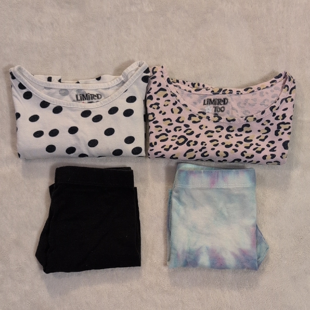 4pc Girls Bundle Size 6 6X Limited Too Polka Dot Cheetah Shorts Set